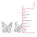 Boma Sterling Silver Delicate Outline Monarch Butterfly Stud Earrings