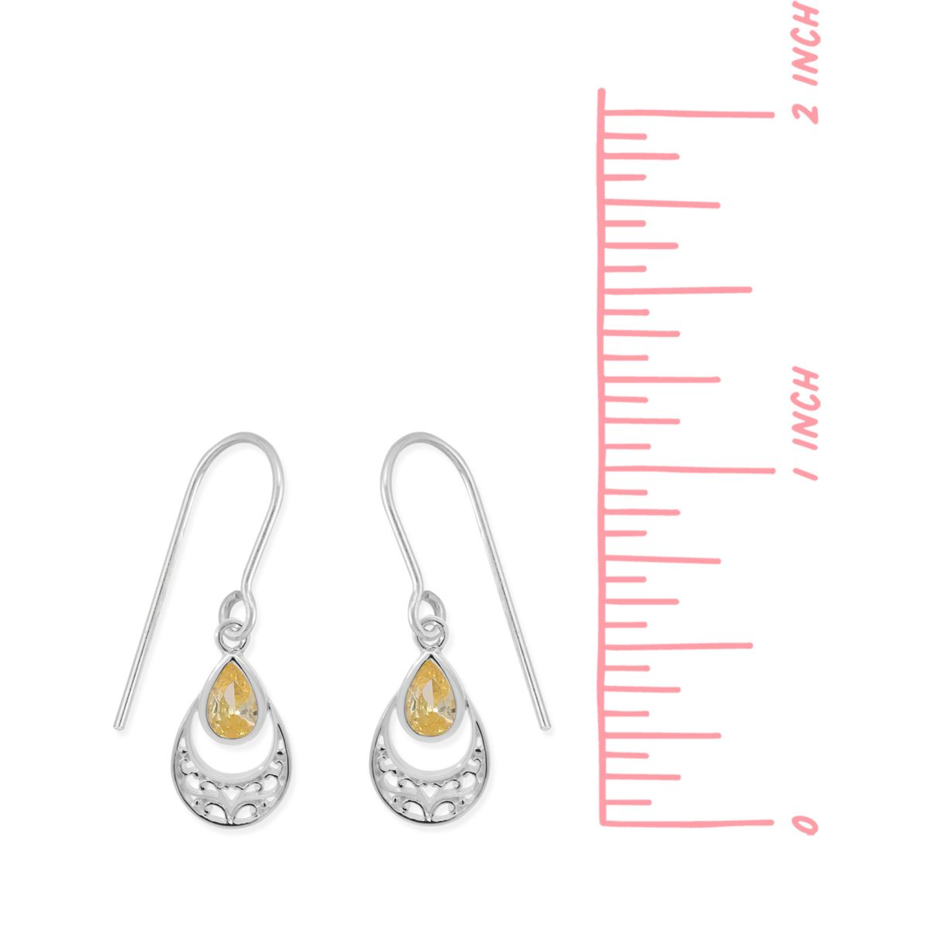 Boma Sterling Silver Ornamental Gemstone Dangle Earrings with White Topaz