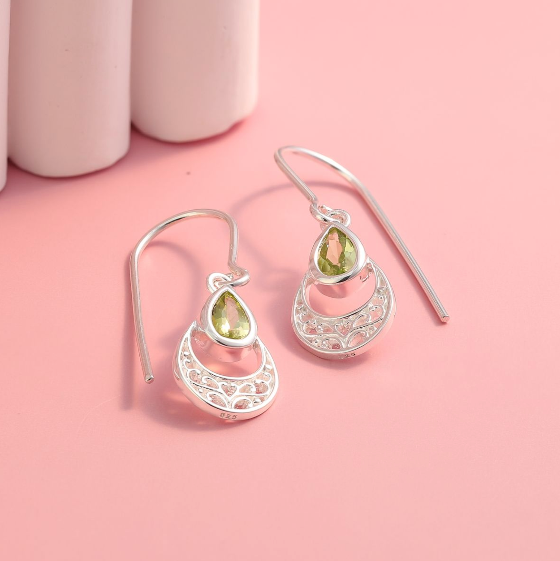 Boma Ornamental Gemstone Dangle Earrings with Peridot