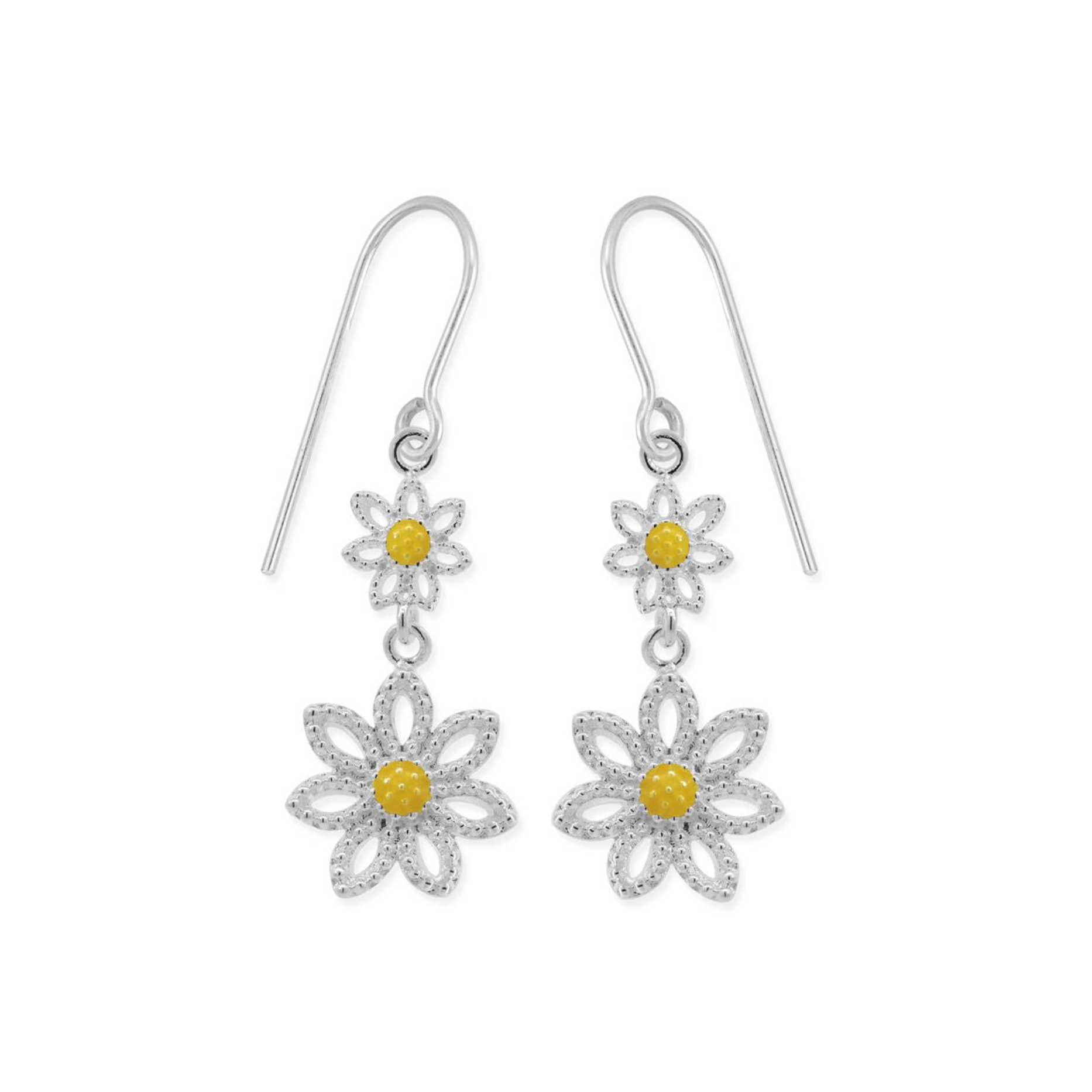 Boma Sterling Silver Golden Bloom Sunflower Earrings