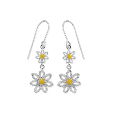 Boma Sterling Silver Golden Bloom Sunflower Earrings