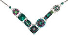 Firefly La Dolce Vita Crystal V Necklace - Emerald
