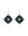 Firefly La Dolce Vita Crystal Diagonal Earrings - Emerald
