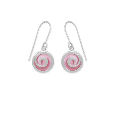 BOMA Moari Spiral Dangles with Pink Mother of Pearl