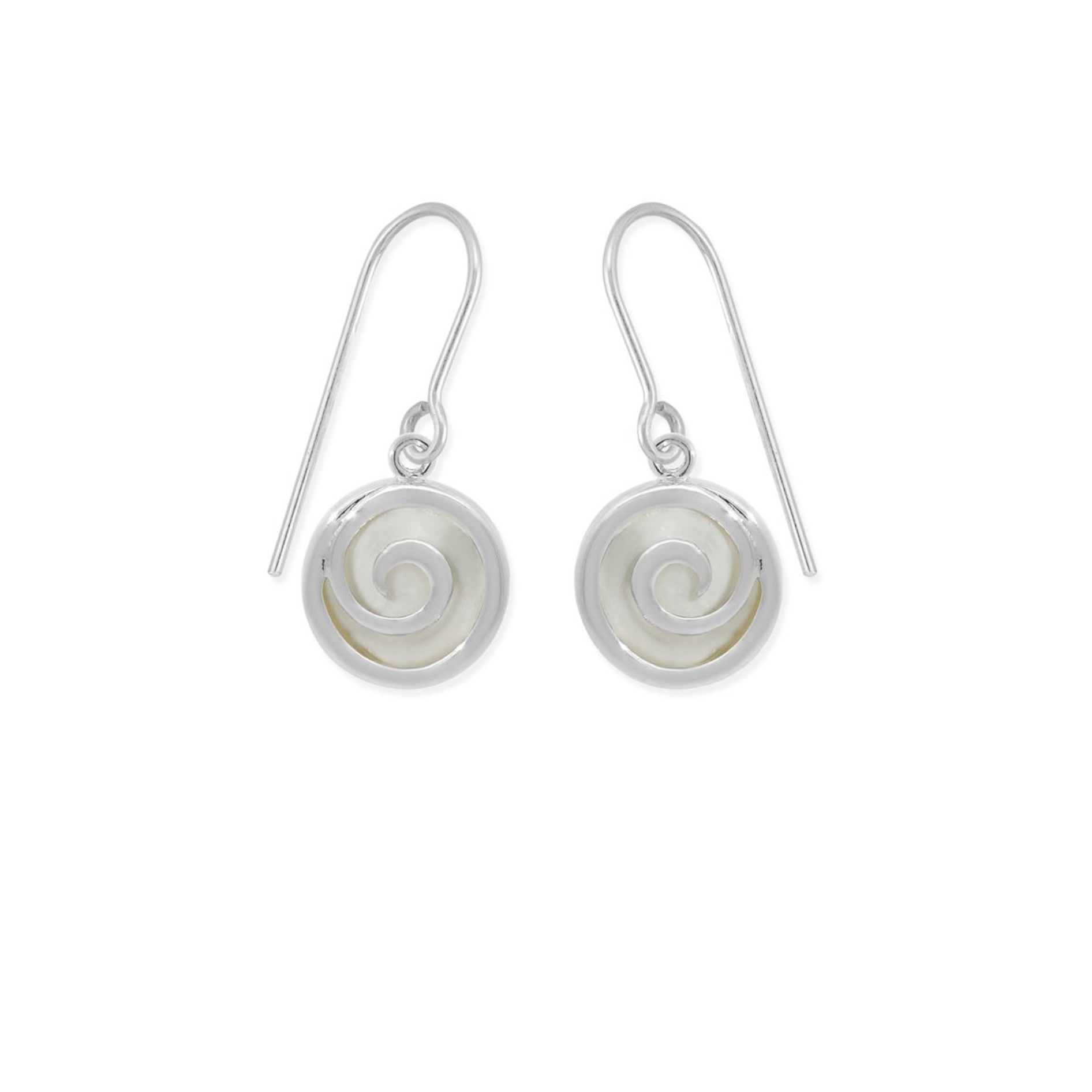 Boma Moari Spiral Dangles with Mother of Pearl