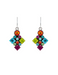 Firefly Architectural Long Diamond Earrings-Multi Color