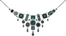 Firefly La Dolce Vita Elaborate Crystal Necklace - Emerald