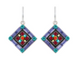 Firefly La Dolce Vita Crystal Square Earrings - Multicolor