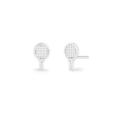 Boma Silver Tennis Racket Stud Earrings