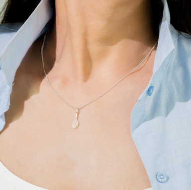 Boma Silver Tennis Racket Necklace