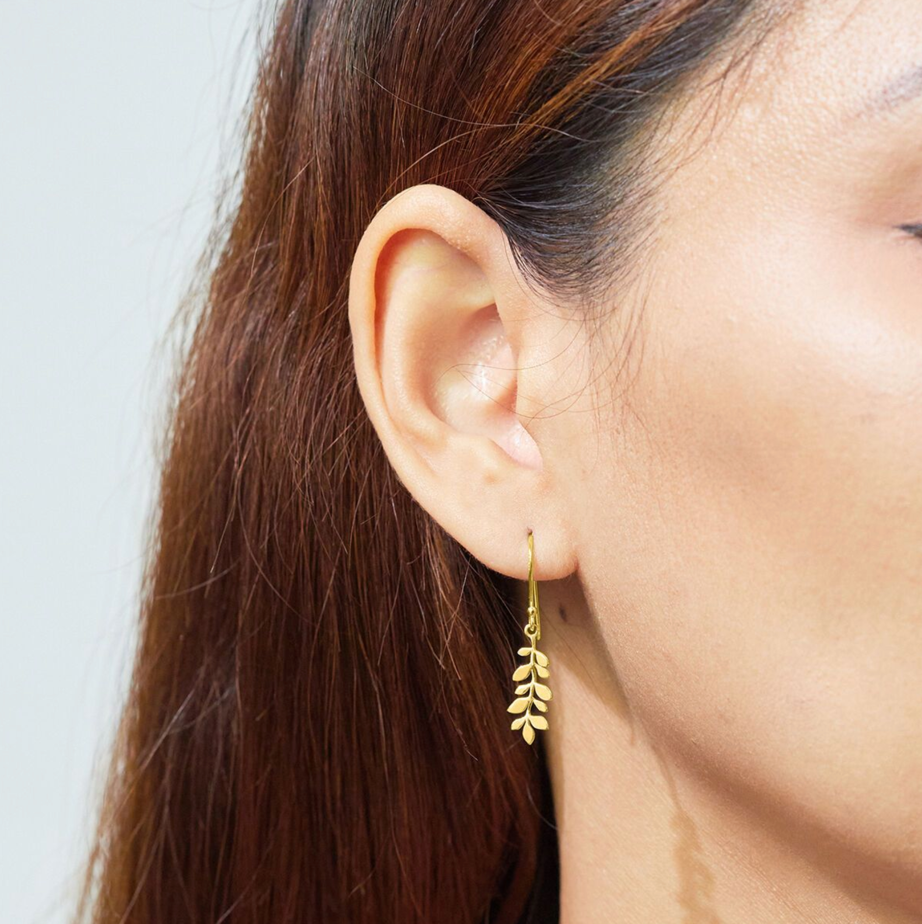 Boma 14K Gold Leaf Dangle Earrings