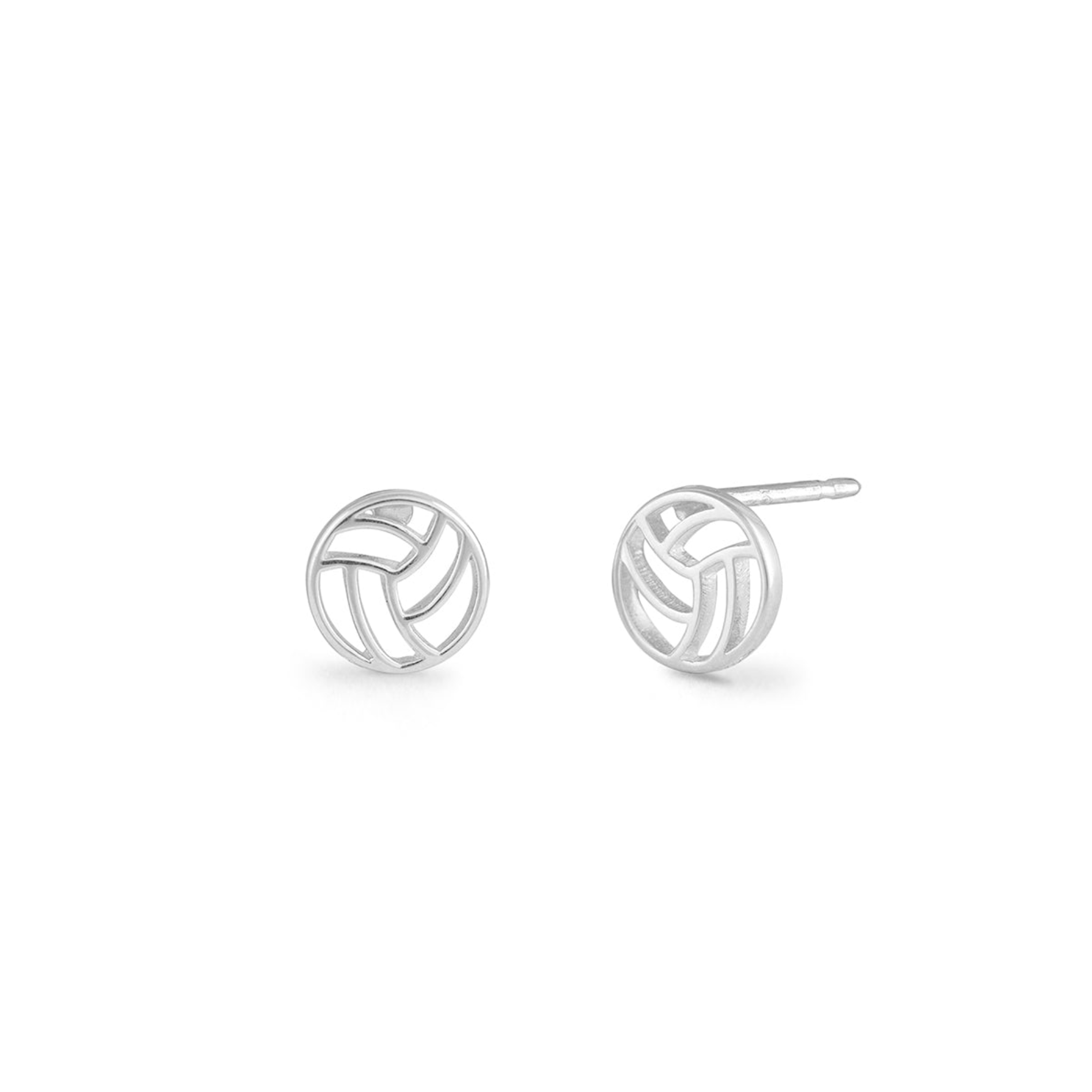 Boma Silver Volleyball Stud Earrings
