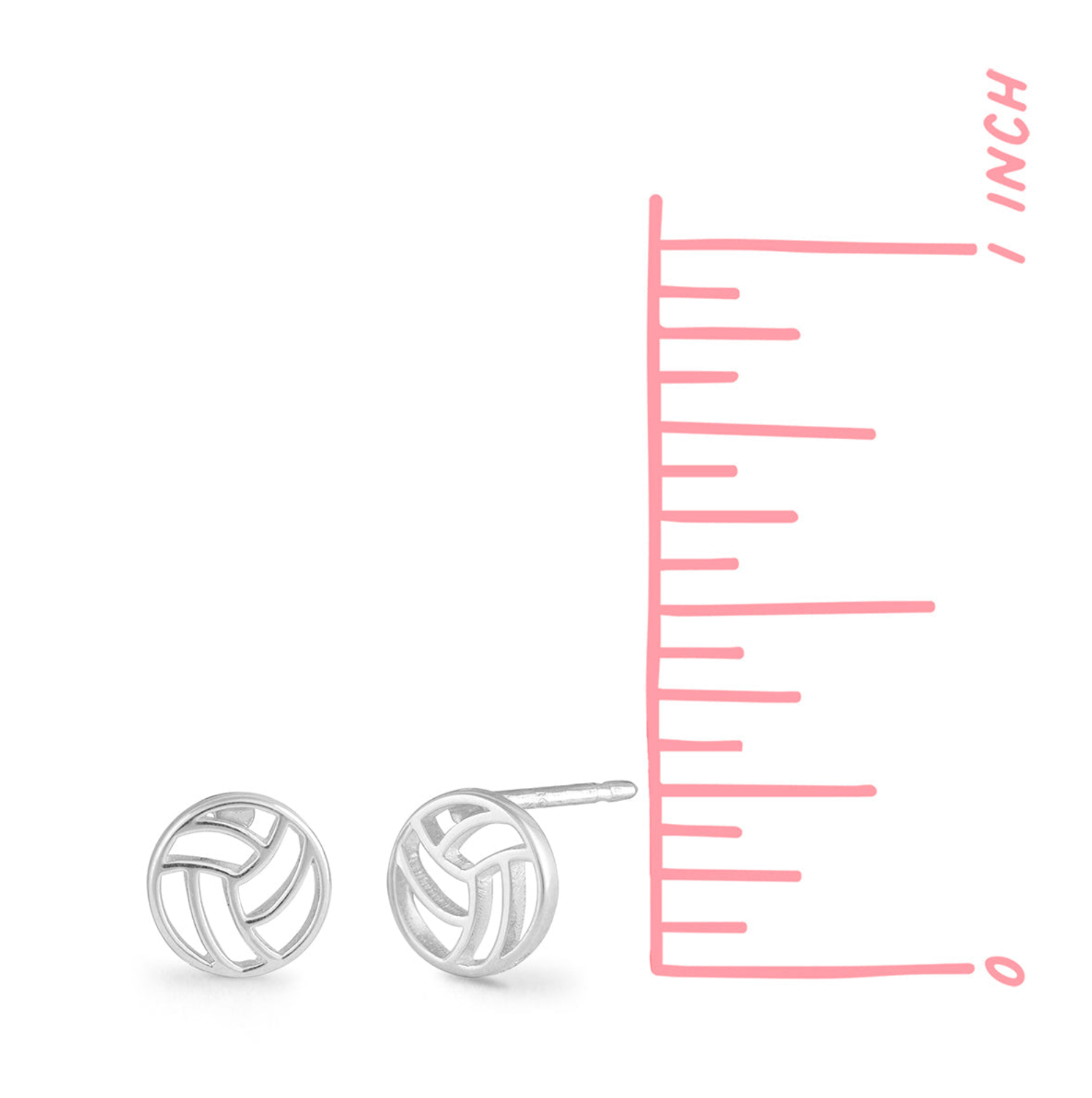 Boma Silver Volleyball Stud Earrings