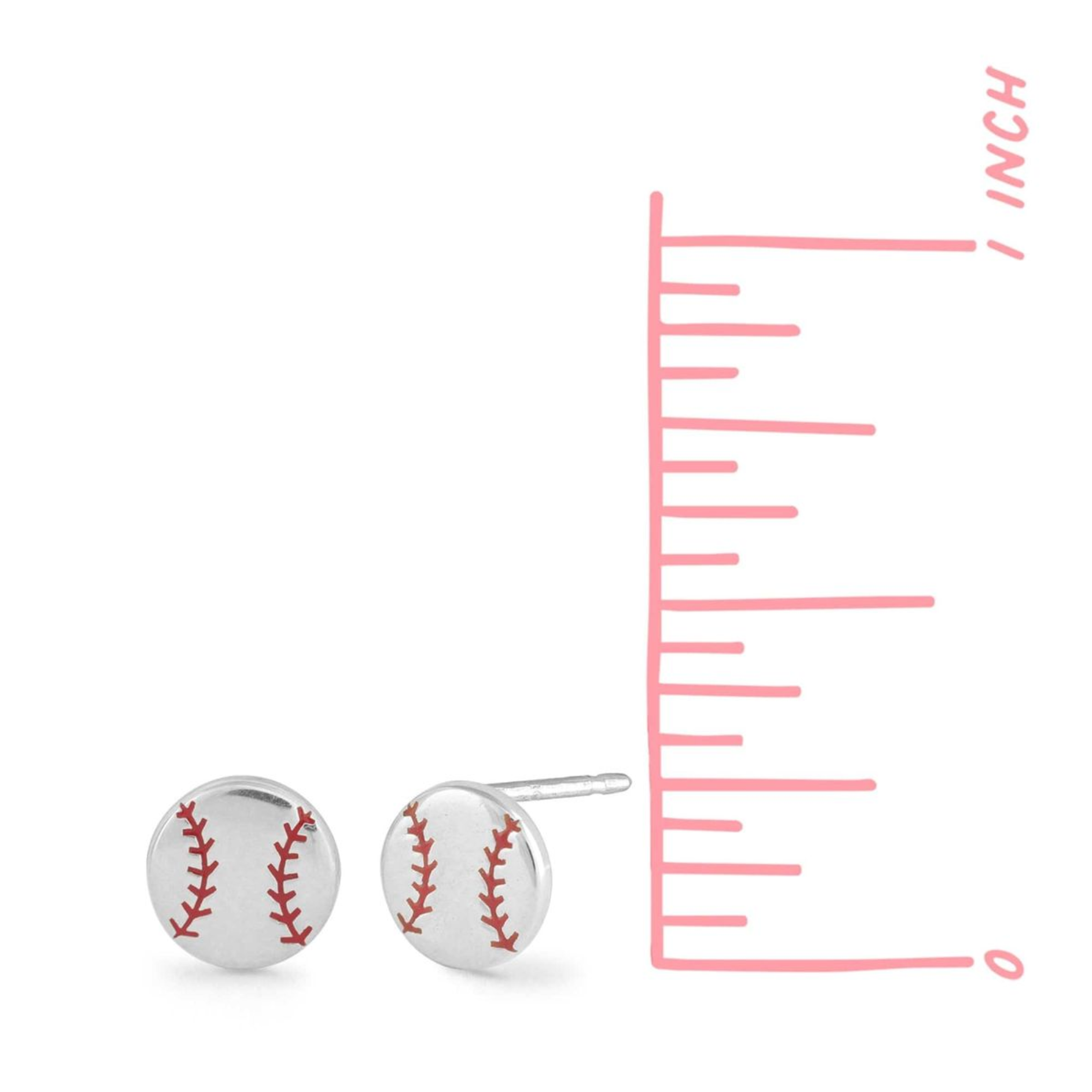 Boma Silver Baseball Stud Earrings
