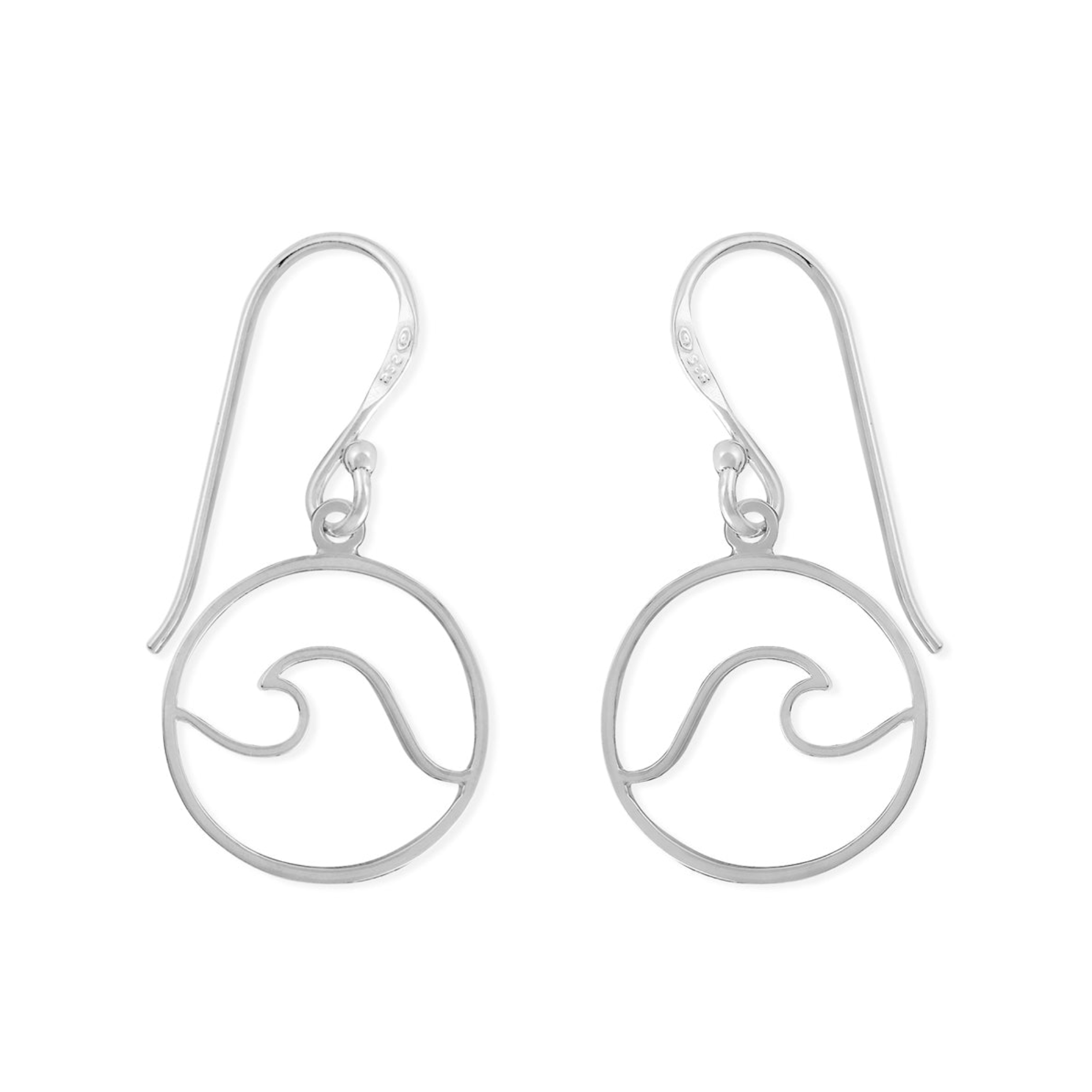 Boma Sterling Silver Circle Wave Earrings