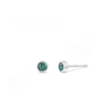 Boma Sterling Silver Round Abalone Stud Earrings