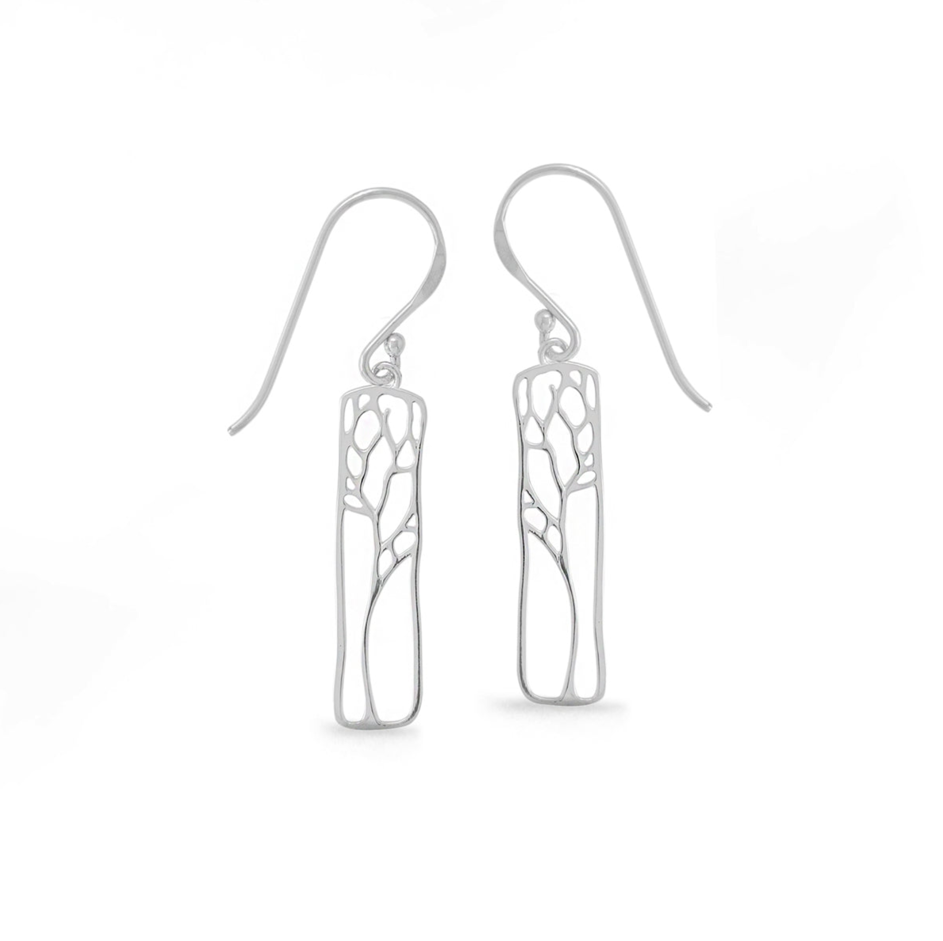 Boma Sterling Silver Earrings - Tall Rectangular Trees