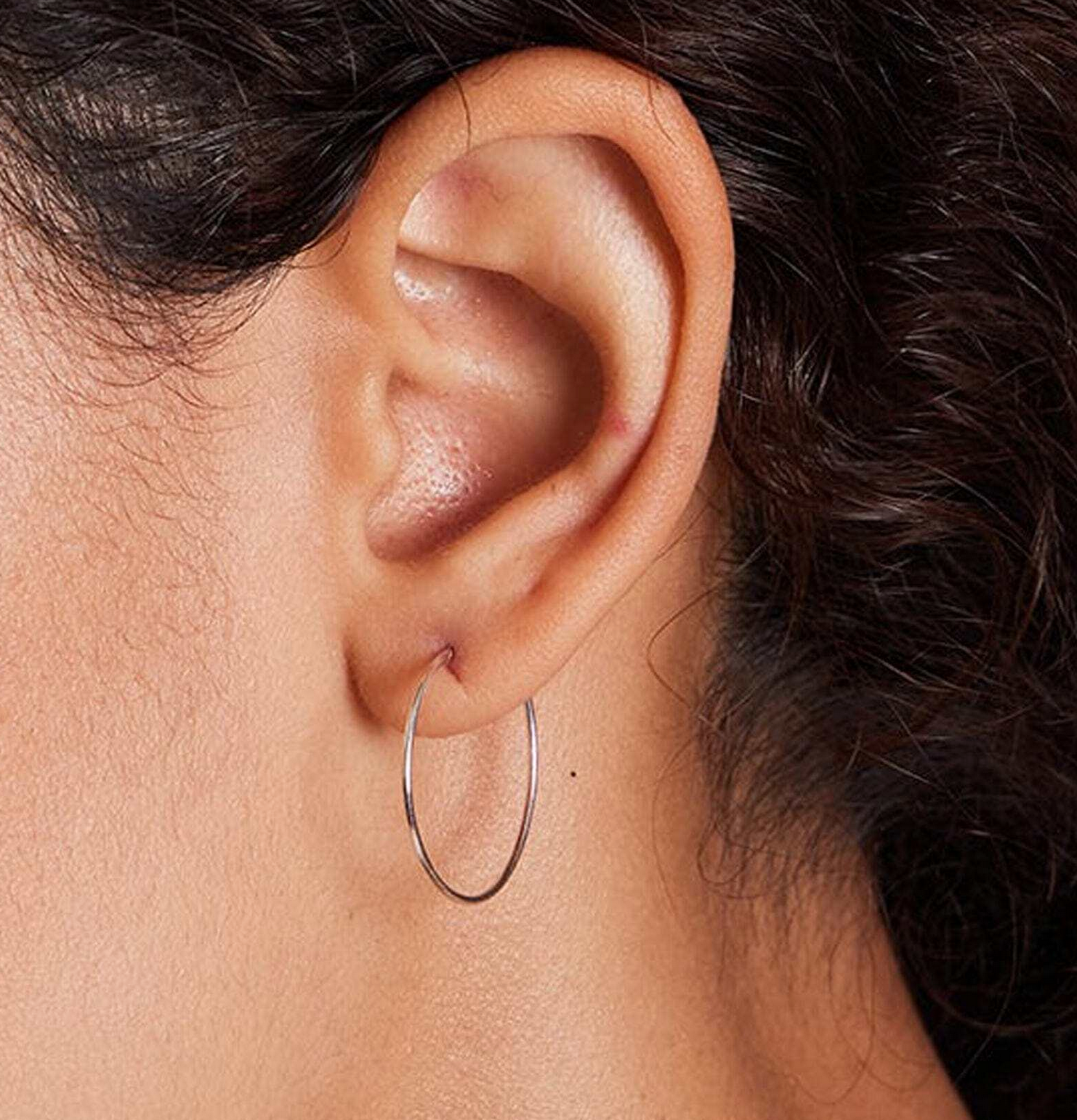 Boma Sterling Silver Aiko 0.8" Hoop Earrings