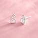 BOMA Heart-Shaped Cat Earring Studs