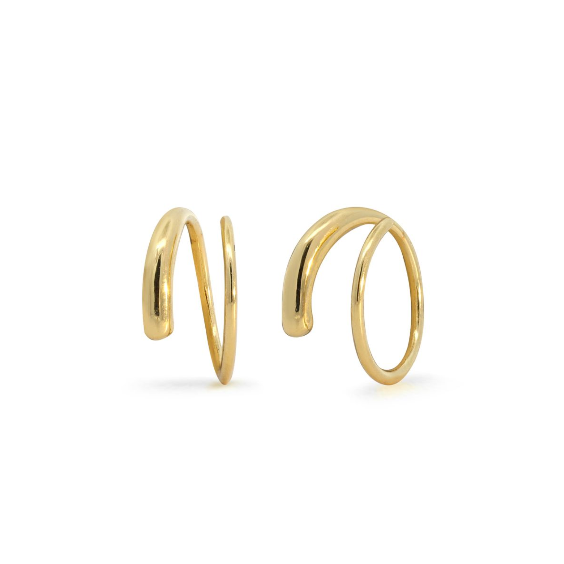 BOMA Minimalist Wrap Pull Through Hoops - Gold