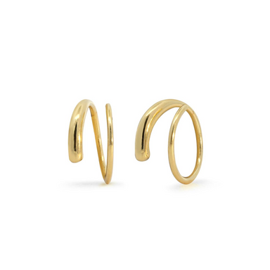 BOMA Minimalist Wrap Pull Through Hoops - Gold