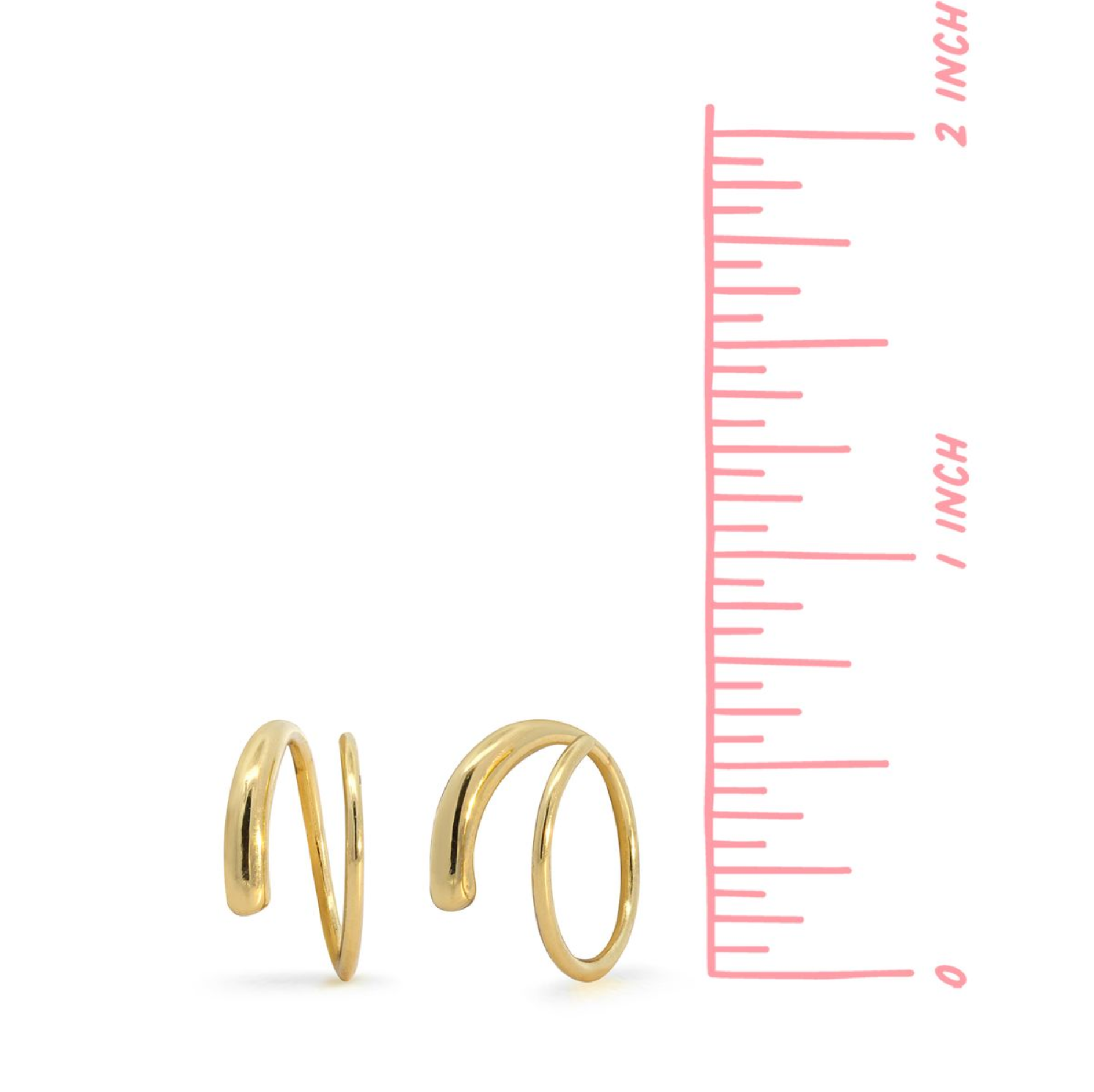 BOMA Minimalist Wrap Pull Through Hoops - Gold