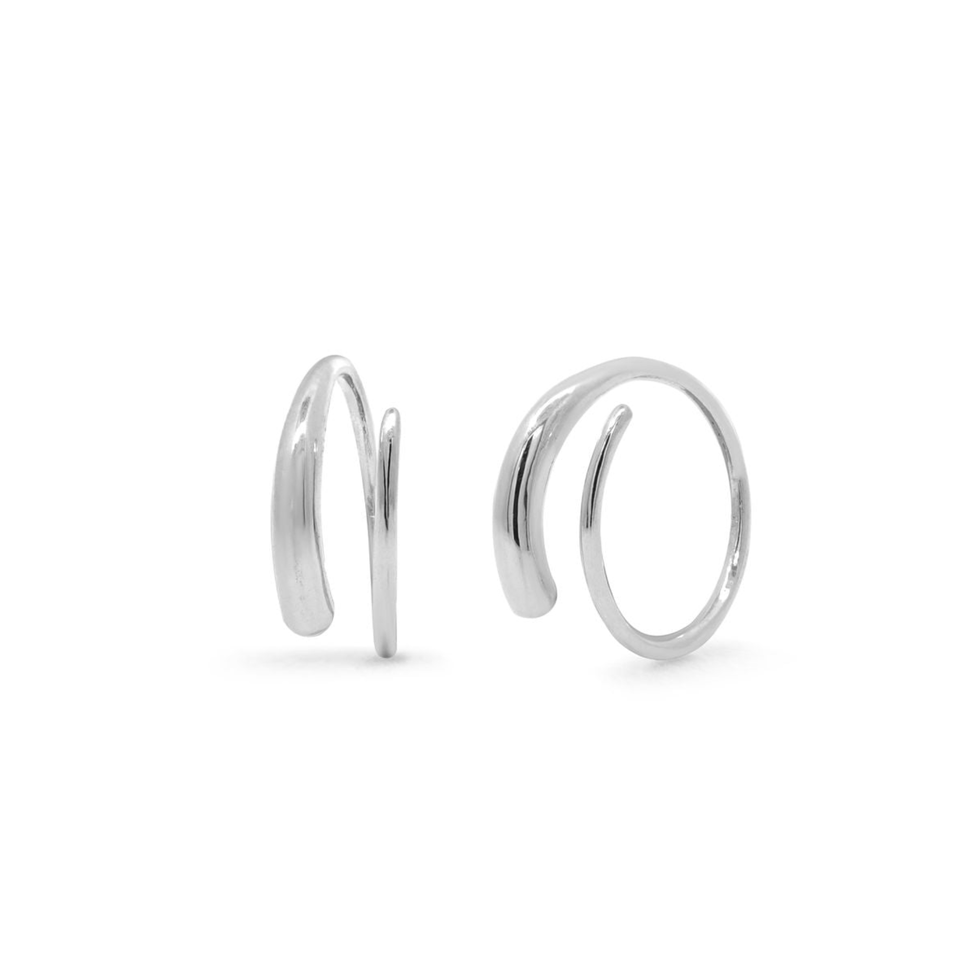 BOMA Minimalist Wrap Pull Through Hoops - Silver