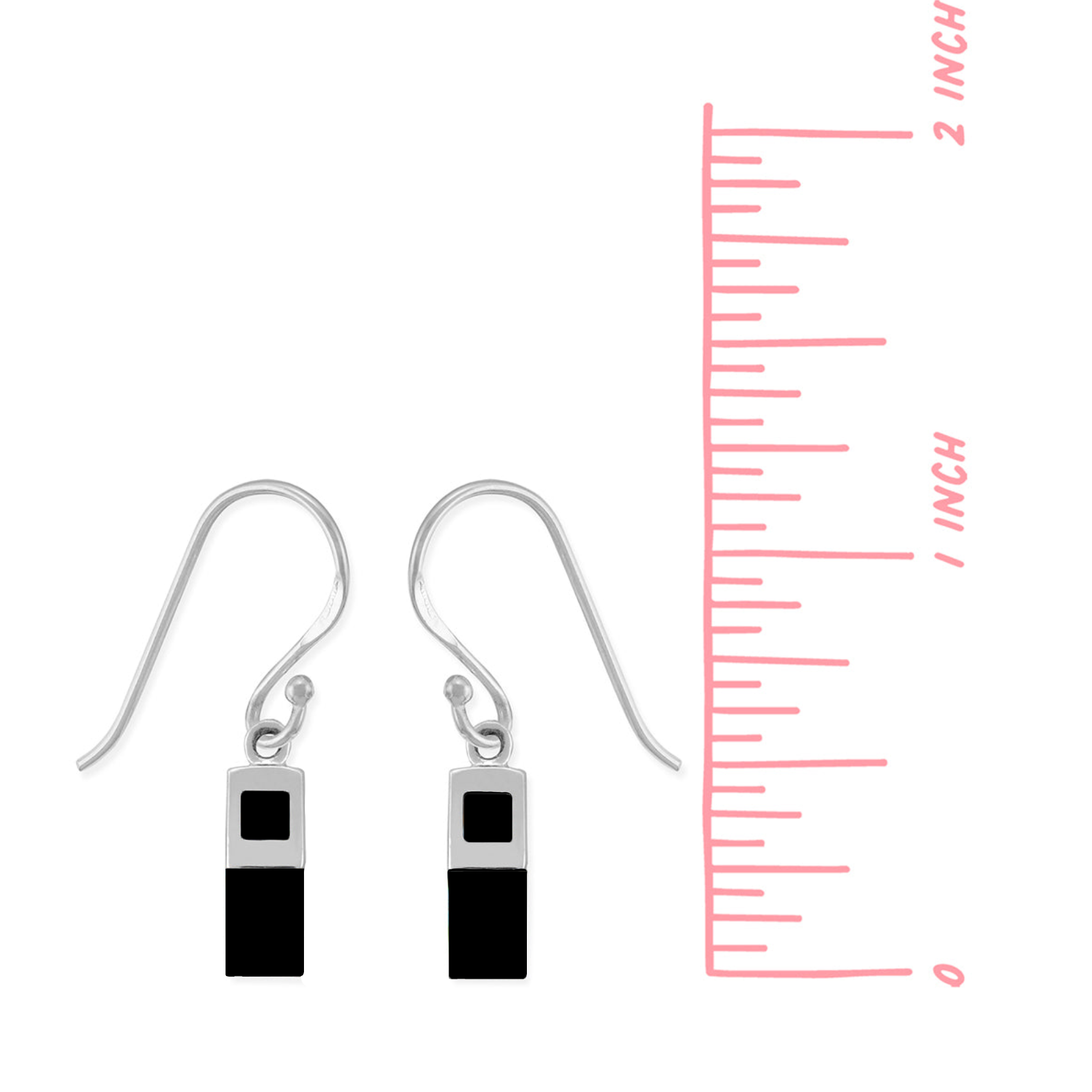 BOMA Geometric Shape Dangle Earrings - Onyx