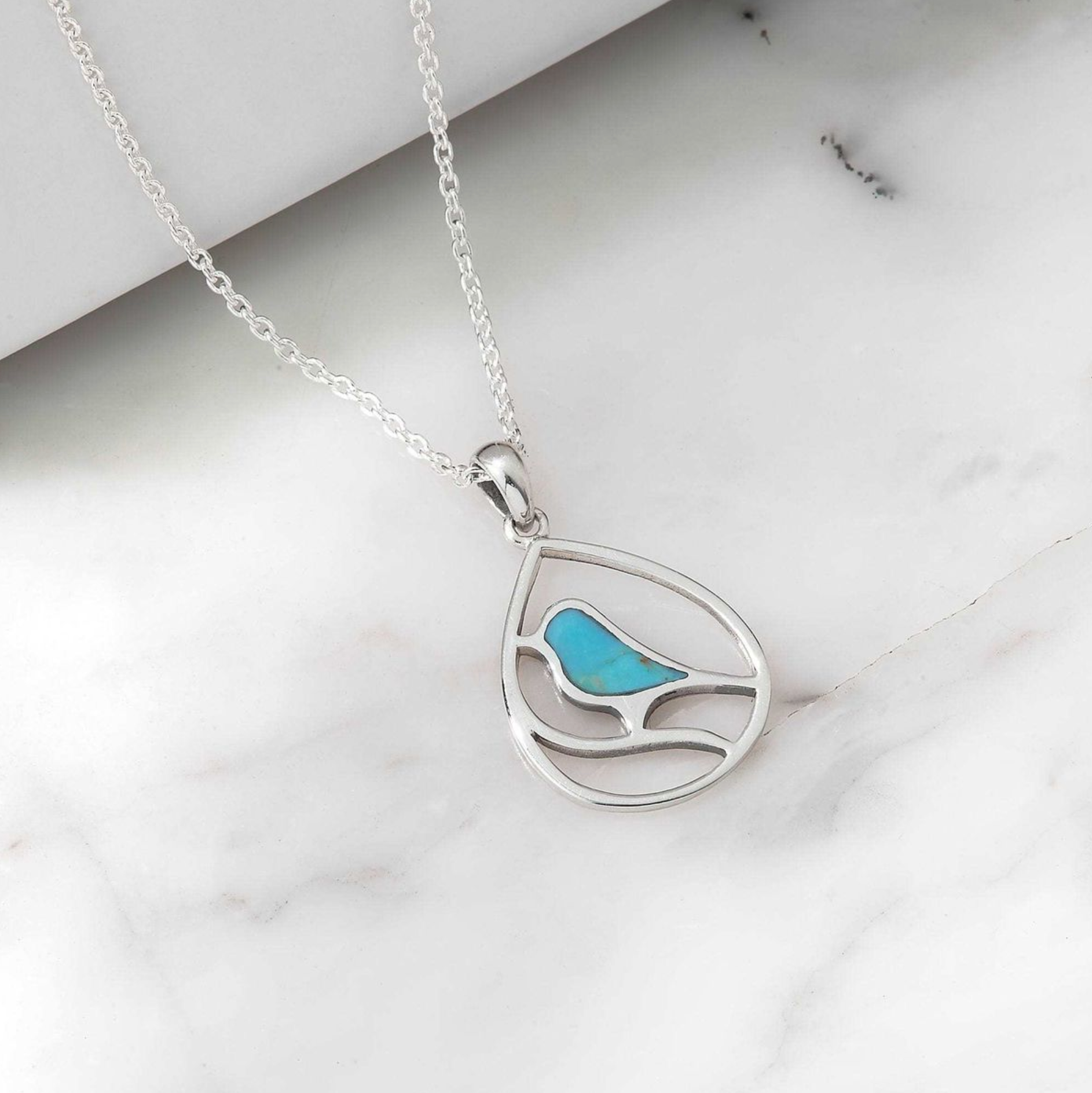 BOMA Bird Teardrop Inlay Necklace