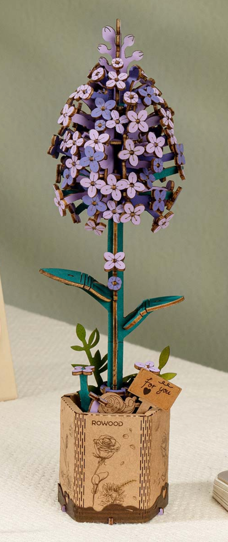 ROBOTIME DIY Wooden Flower - Lilac