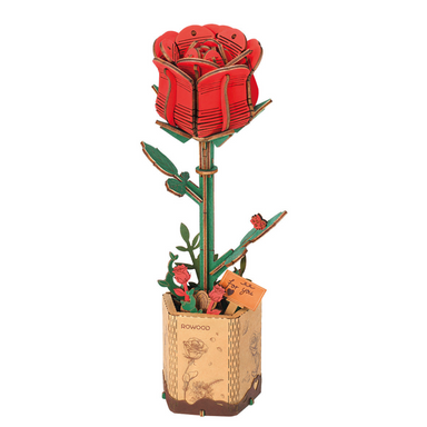 Rolife DIY Wooden Flower - Red Rose