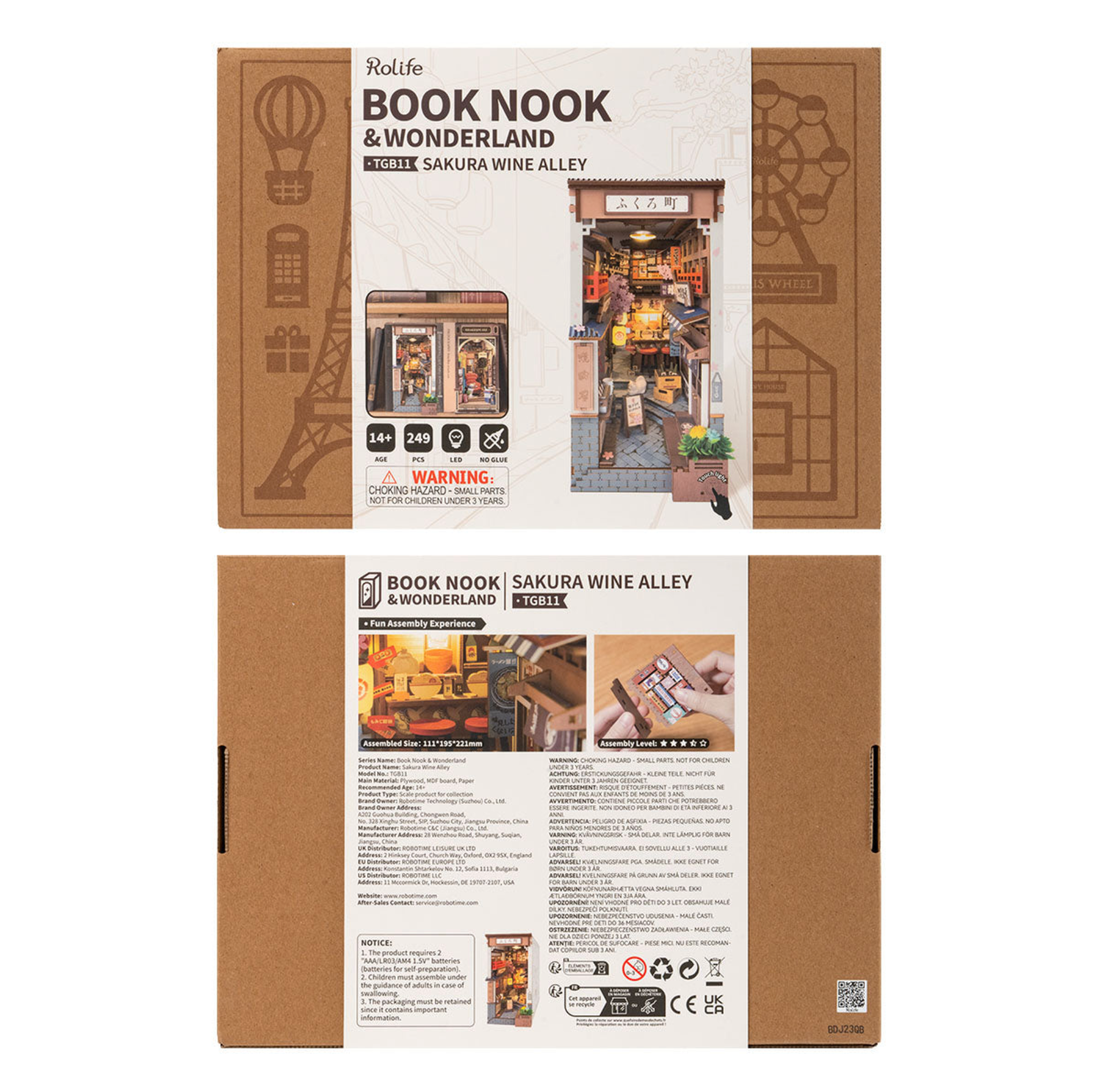 ROBOTIME Sakura Wine Alley DIY Book Nook