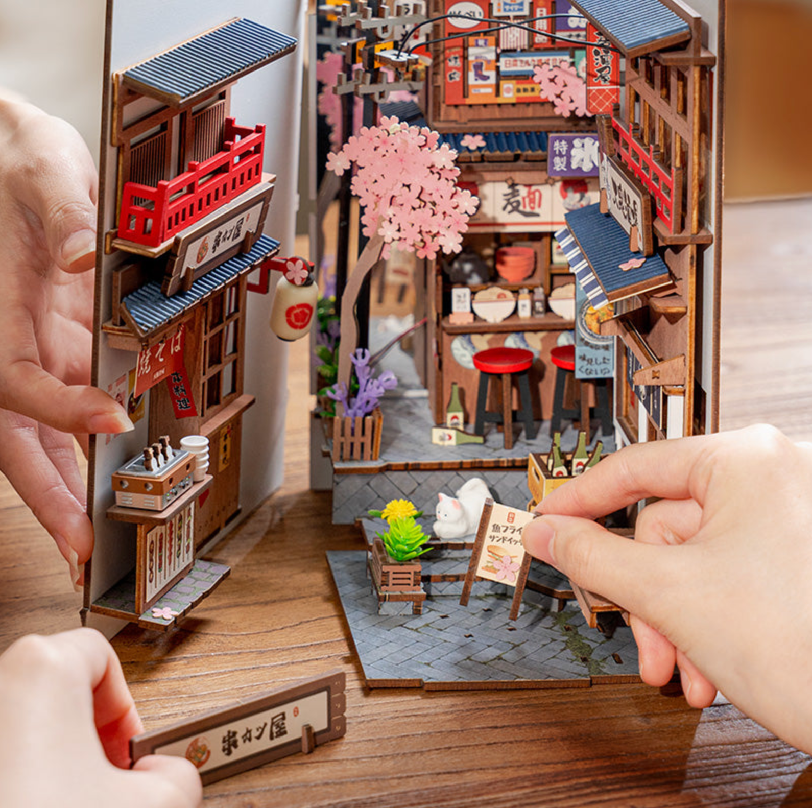 ROBOTIME Sakura Wine Alley DIY Book Nook