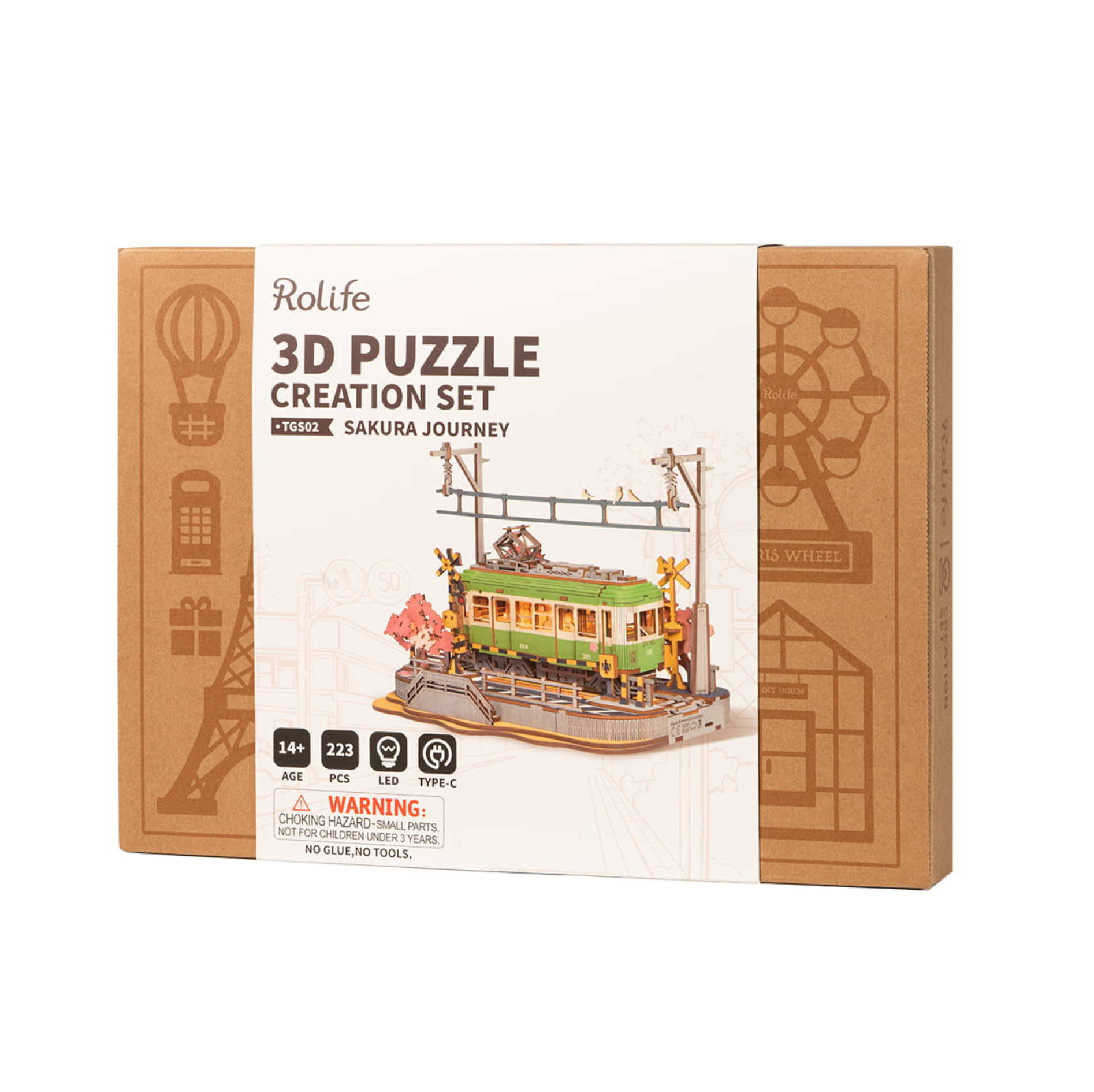 ROBOTIME Sakura Journey 3D Wooden Puzzle