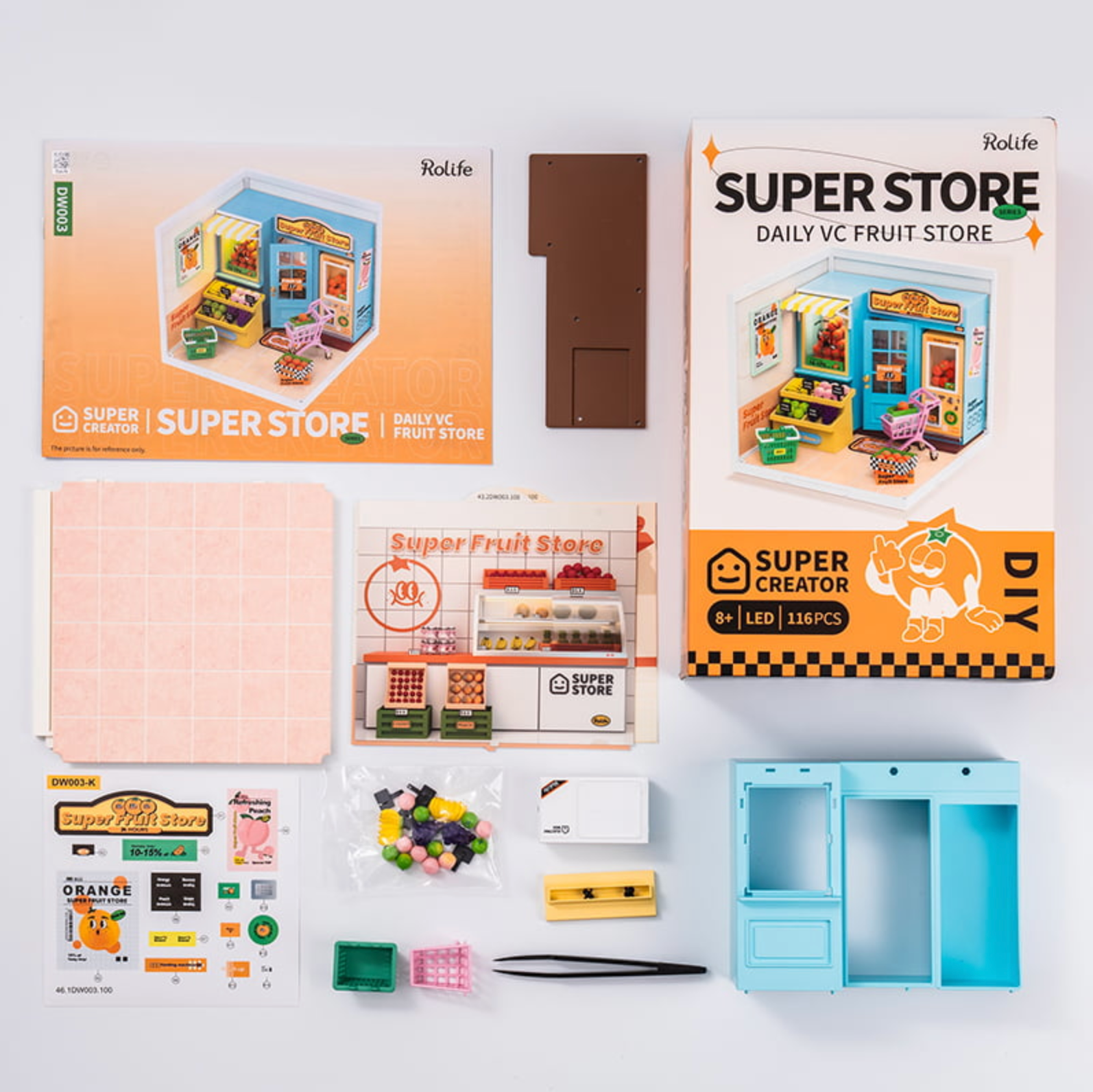 ROBOTIME Super Creator Super Fruit Store DIY Miniature House Kit - Super Creator