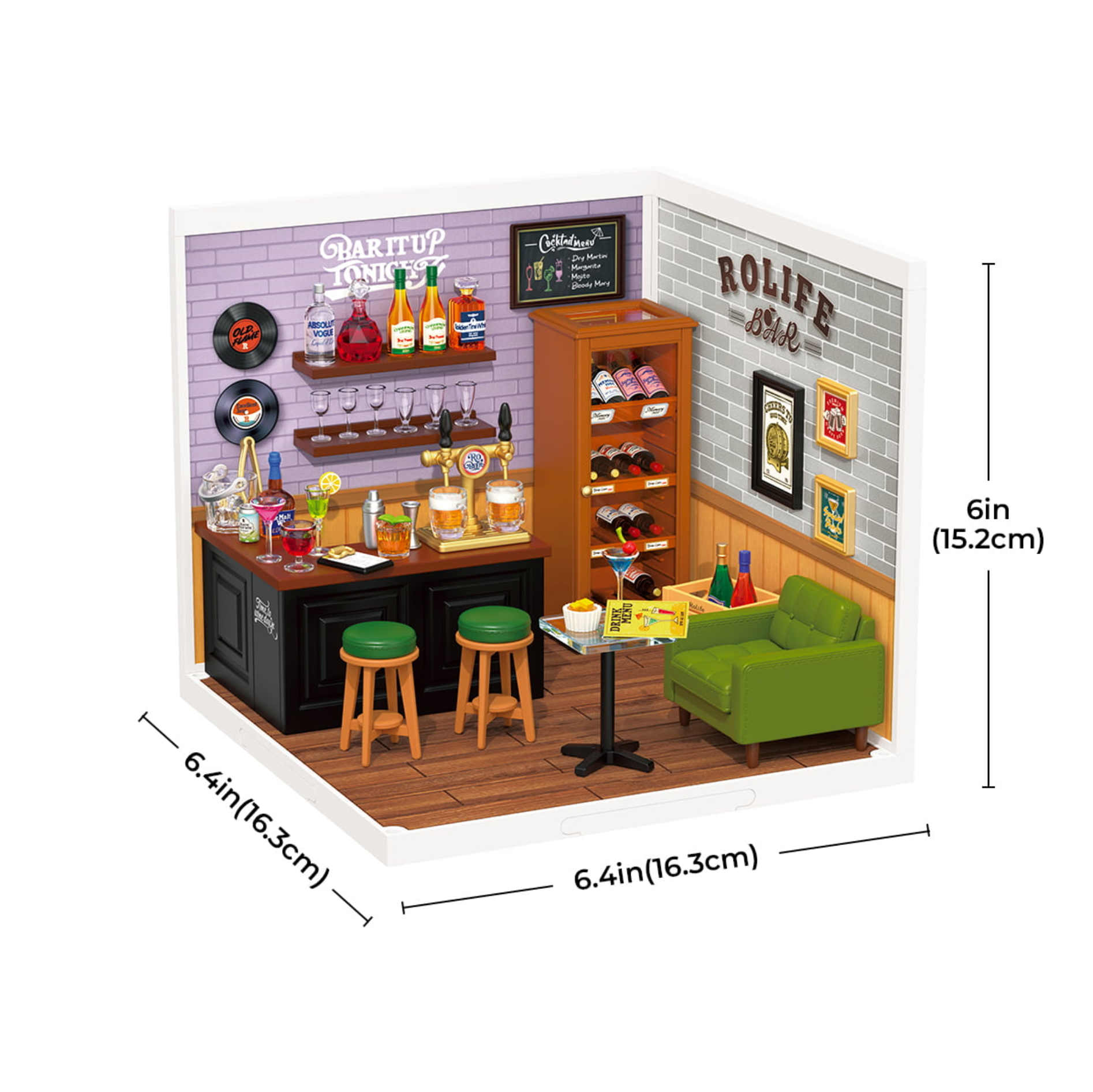 ROBOTIME Leisurely Cheers Bar DIY Miniature House - Super Creator