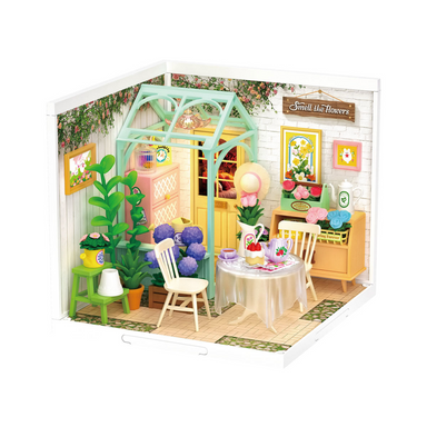 ROBOTIME Blooming Tea Garden DIY Miniature House - Super Creator