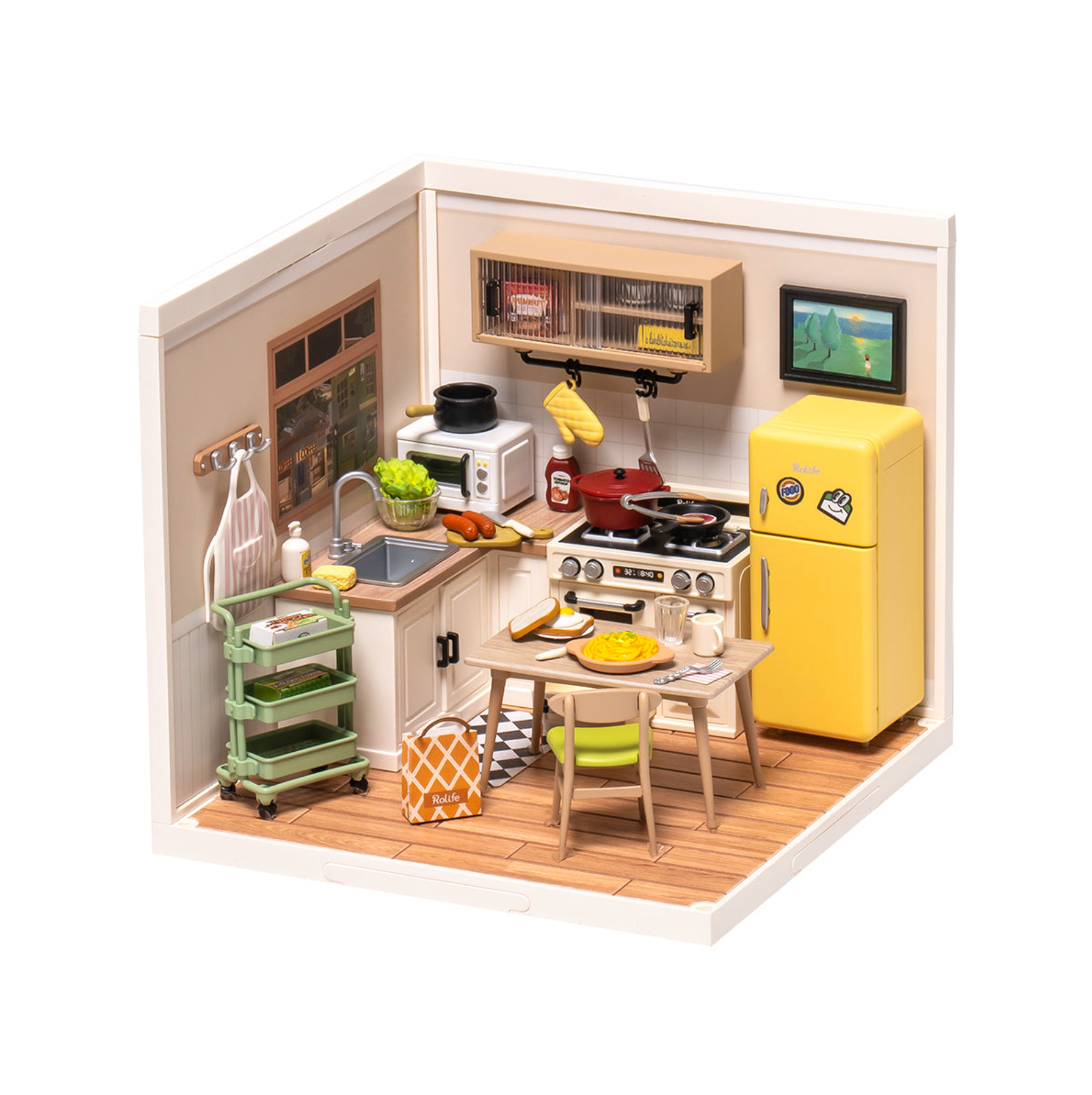 ROBOTIME Happy Meals Kitchen DIY Miniature House - Super Creator