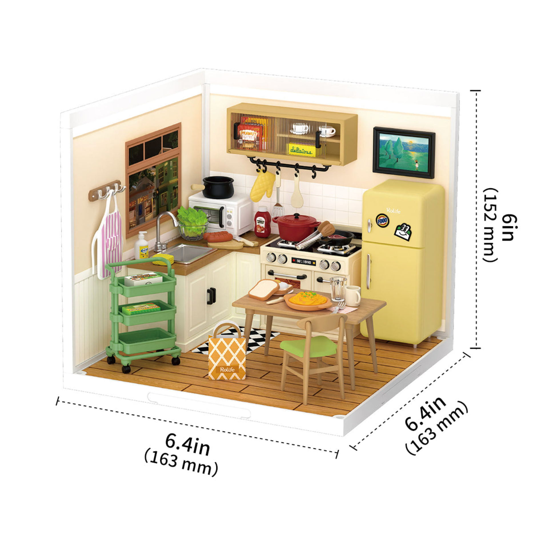 ROBOTIME Happy Meals Kitchen DIY Miniature House - Super Creator
