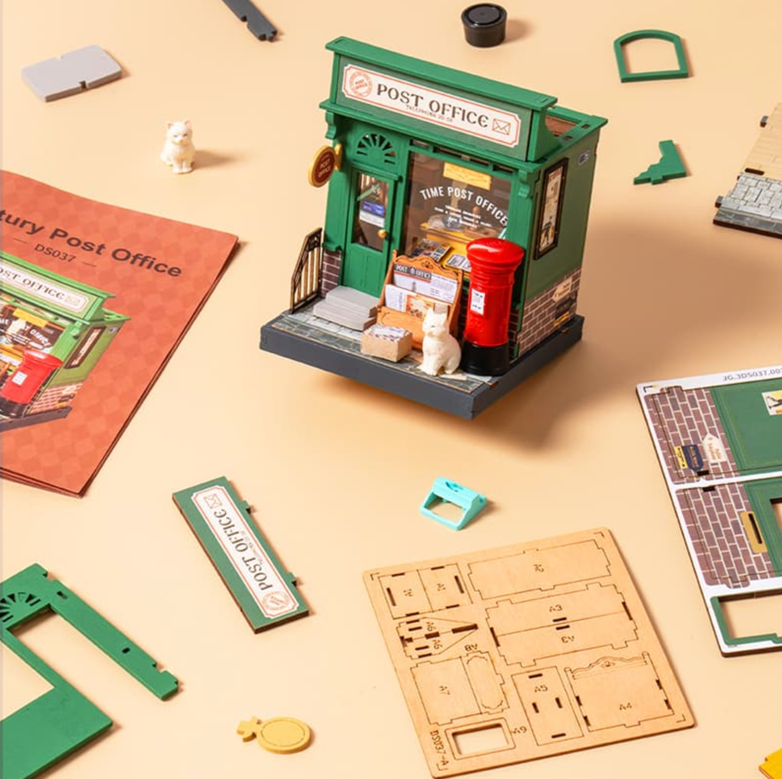 ROBOTIME Century Post Office DIY Miniature House