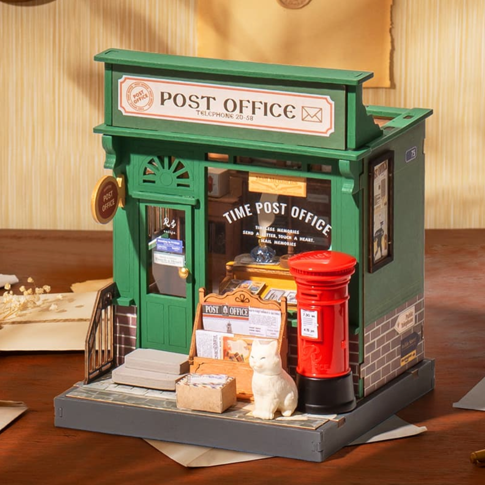 ROBOTIME Century Post Office DIY Miniature House