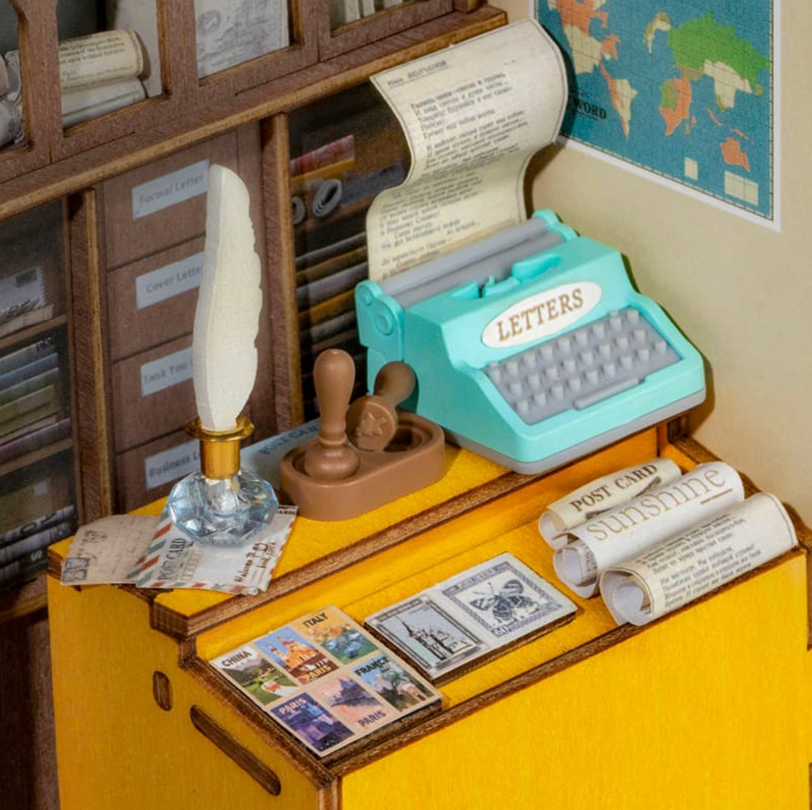 ROBOTIME Century Post Office DIY Miniature House