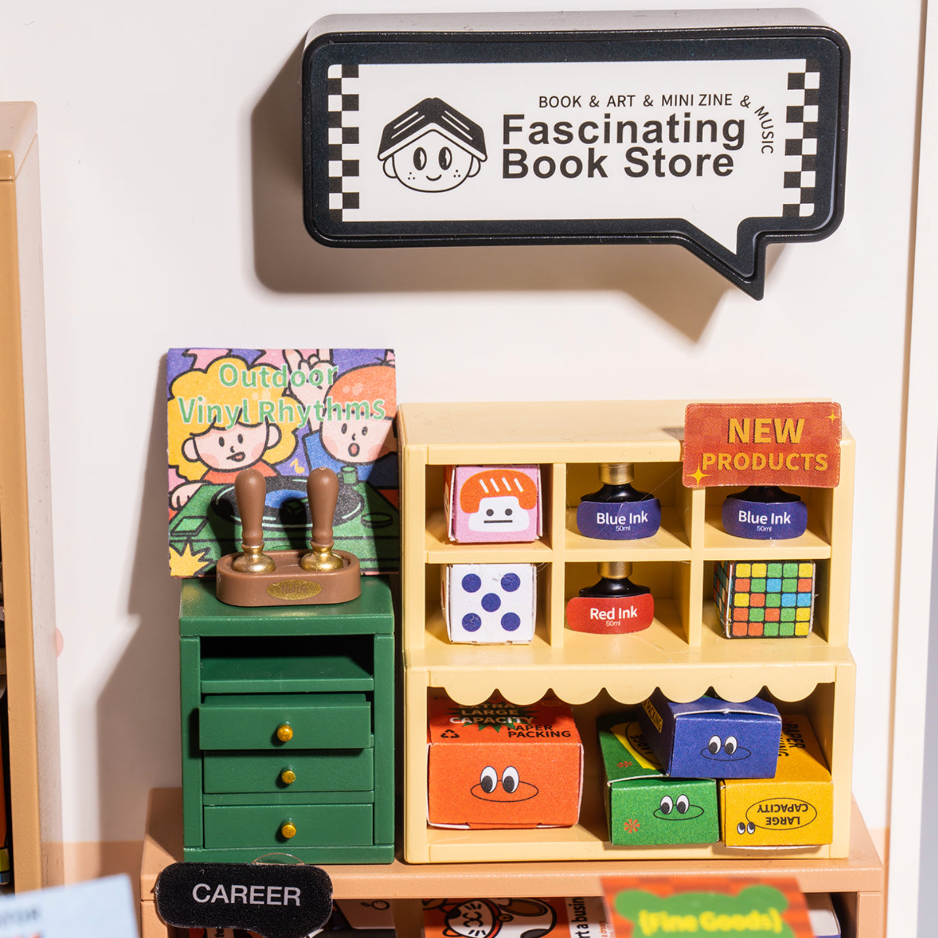 ROBOTIME Super Creator Fascinating Book Store DIY Miniature House Kit - Super Creator