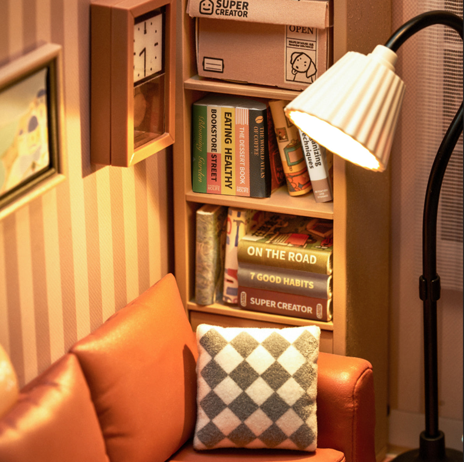 ROBOTIME Cozy Living Lounge Super Creator Miniature House - Super Creator