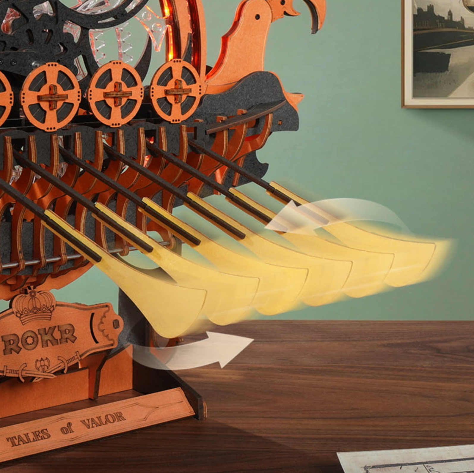 ROBOTIME Viking Dragon Ship Mechanical 3D Wooden Puzzle