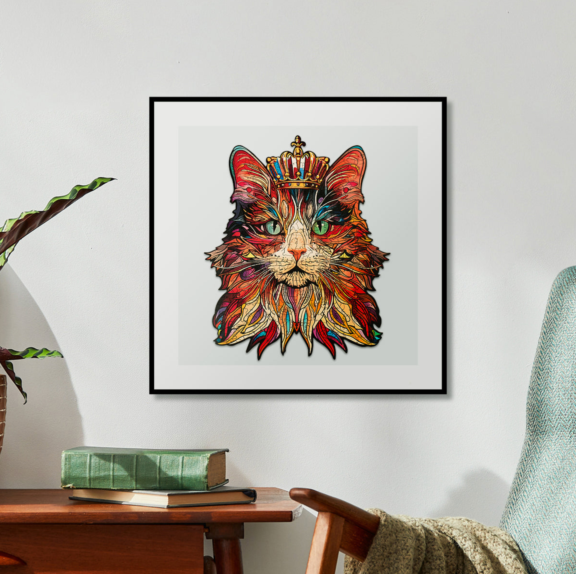 ROBOTIME Cat King Wooden Jigsaw Puzzle - 200 Pieces