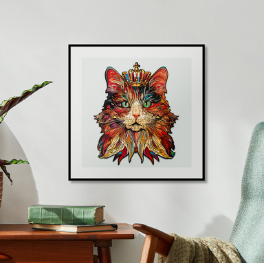 ROBOTIME Cat King Wooden Jigsaw Puzzle - 200 Pieces