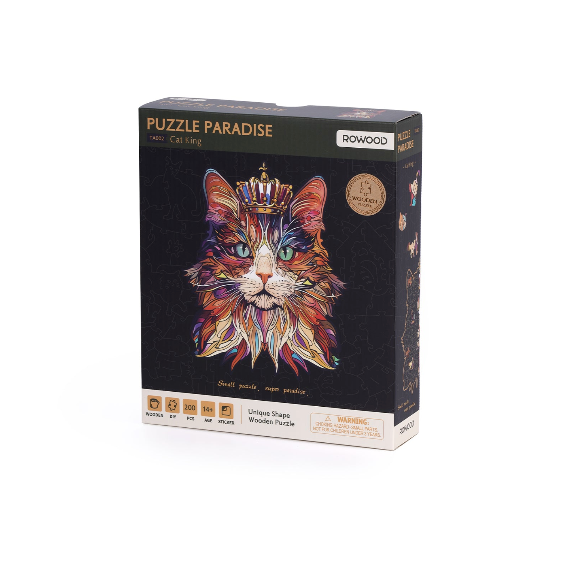 ROBOTIME Cat King Wooden Jigsaw Puzzle - 200 Pieces