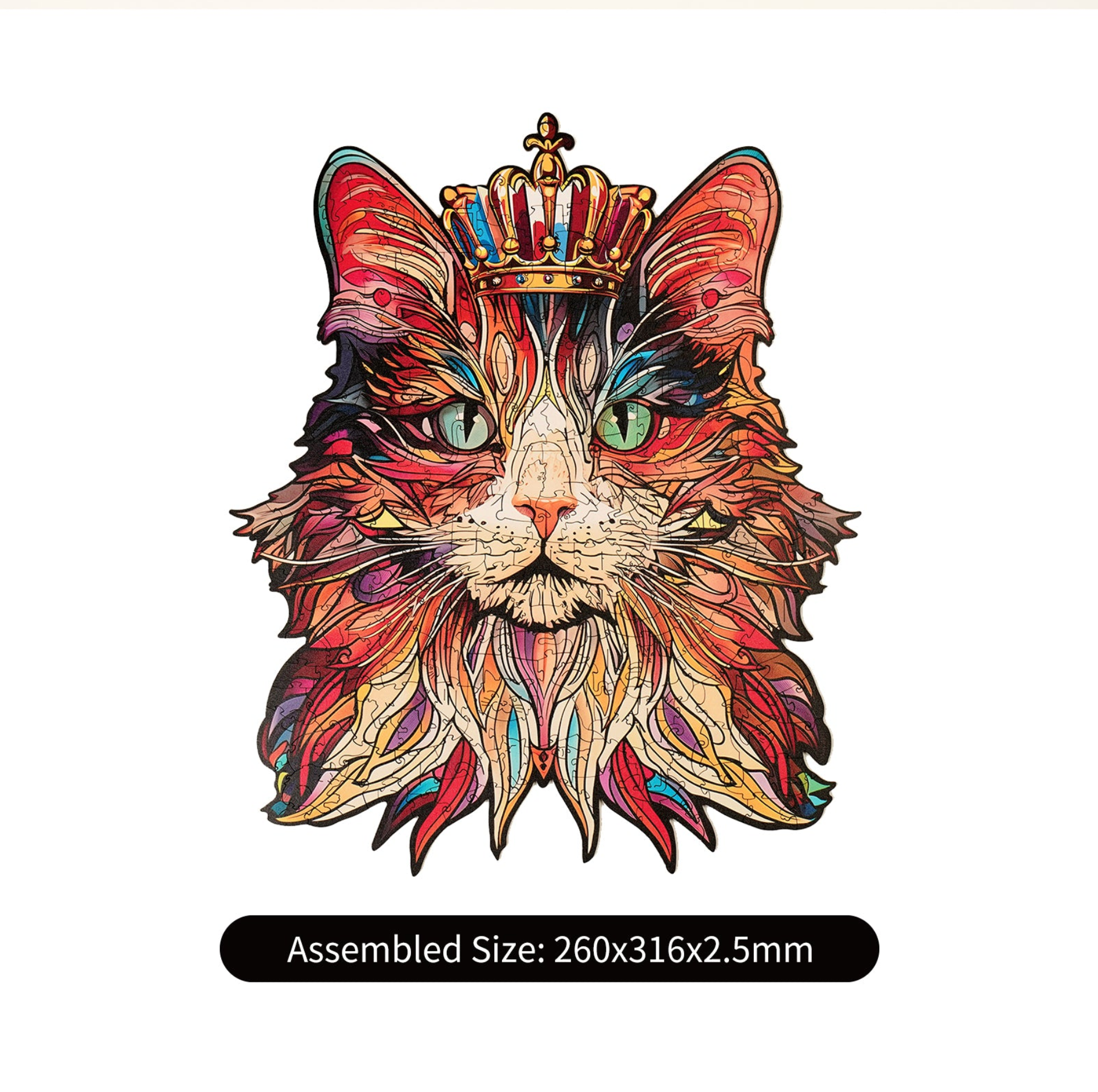 ROBOTIME Cat King Wooden Jigsaw Puzzle - 200 Pieces