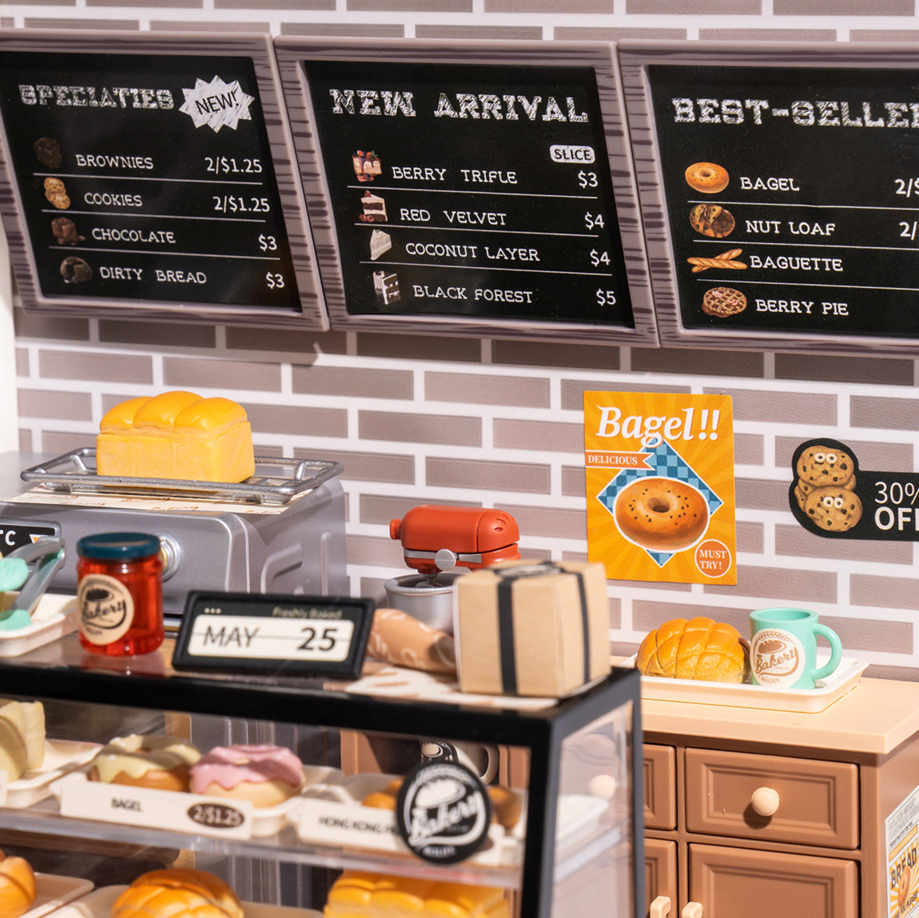 ROBOTIME Super Creator Golden Wheat Bakery DIY Miniature House Kit - Super Creator